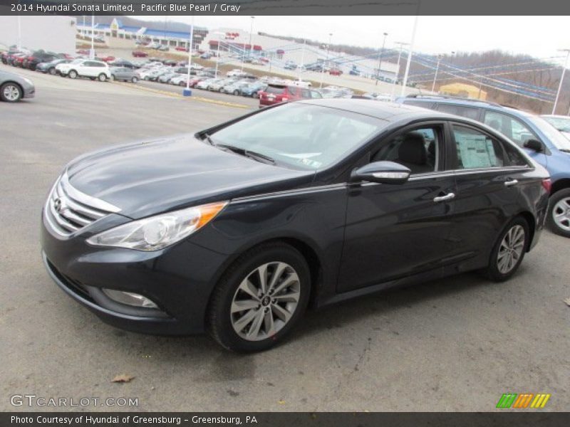 Pacific Blue Pearl / Gray 2014 Hyundai Sonata Limited