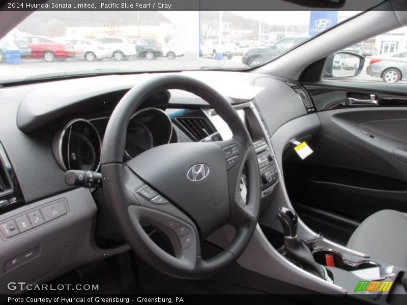 Pacific Blue Pearl / Gray 2014 Hyundai Sonata Limited