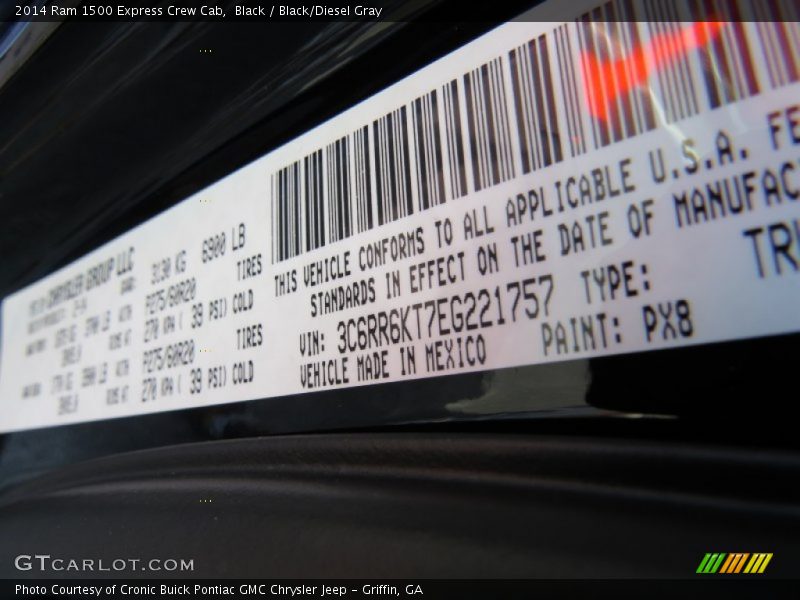 Black / Black/Diesel Gray 2014 Ram 1500 Express Crew Cab