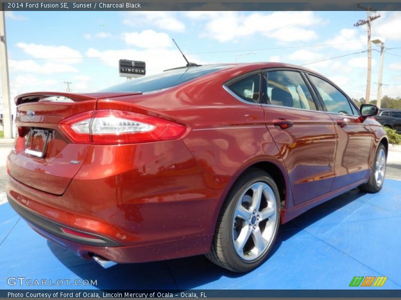 Sunset / Charcoal Black 2014 Ford Fusion SE