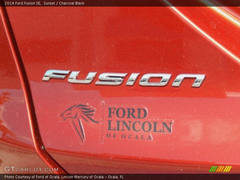 Sunset / Charcoal Black 2014 Ford Fusion SE