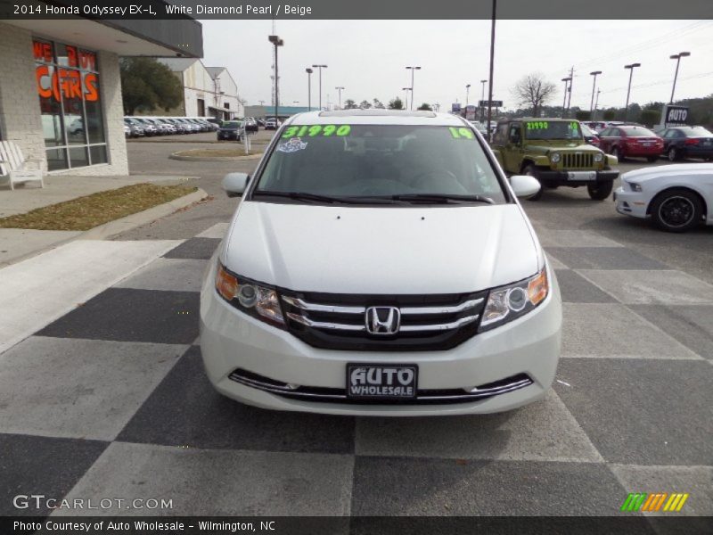 White Diamond Pearl / Beige 2014 Honda Odyssey EX-L