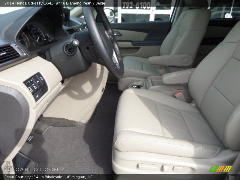 White Diamond Pearl / Beige 2014 Honda Odyssey EX-L