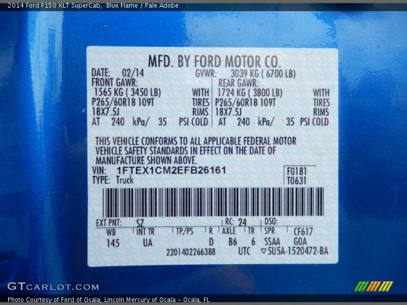 Blue Flame / Pale Adobe 2014 Ford F150 XLT SuperCab