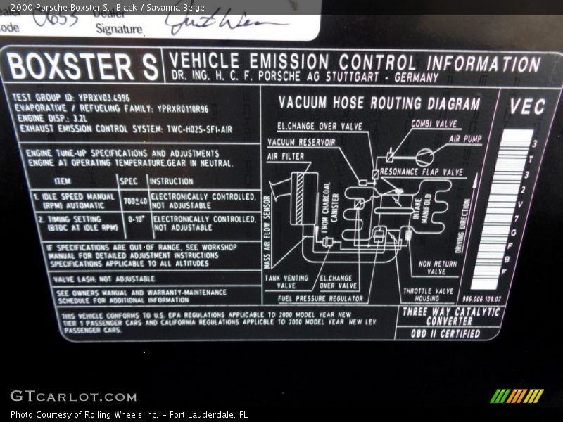 Black / Savanna Beige 2000 Porsche Boxster S