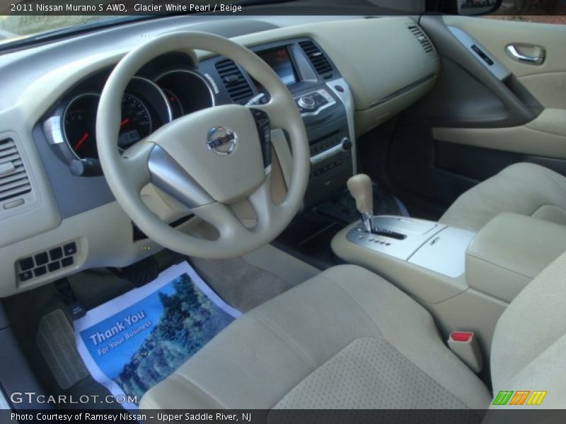 Glacier White Pearl / Beige 2011 Nissan Murano S AWD