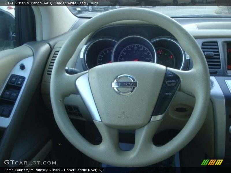 Glacier White Pearl / Beige 2011 Nissan Murano S AWD