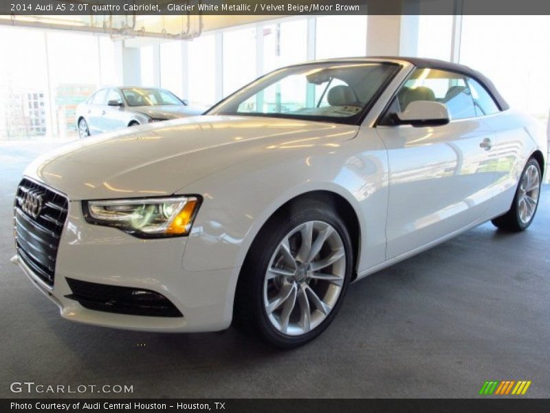 Glacier White Metallic / Velvet Beige/Moor Brown 2014 Audi A5 2.0T quattro Cabriolet