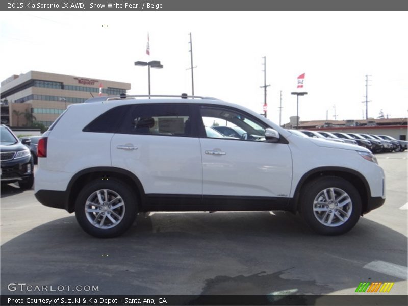 Snow White Pearl / Beige 2015 Kia Sorento LX AWD