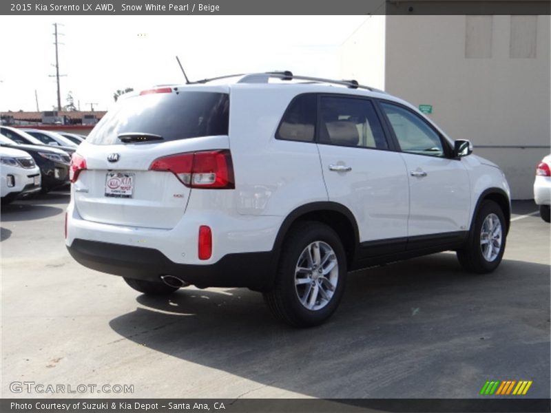 Snow White Pearl / Beige 2015 Kia Sorento LX AWD