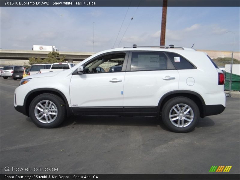 Snow White Pearl / Beige 2015 Kia Sorento LX AWD
