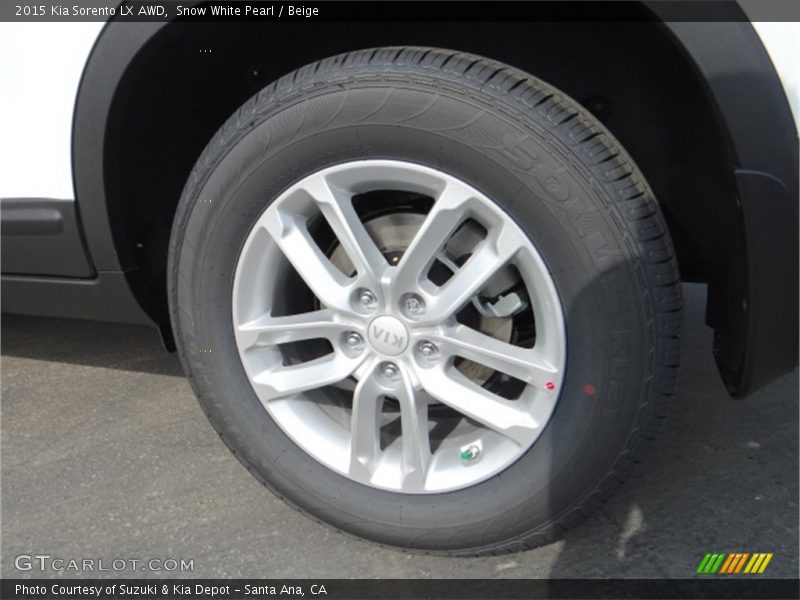 Snow White Pearl / Beige 2015 Kia Sorento LX AWD