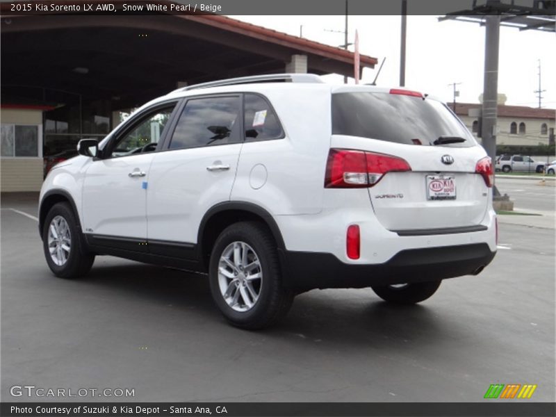 Snow White Pearl / Beige 2015 Kia Sorento LX AWD