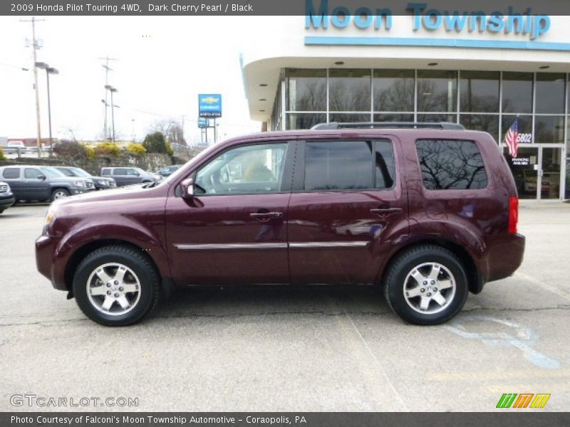 Dark Cherry Pearl / Black 2009 Honda Pilot Touring 4WD