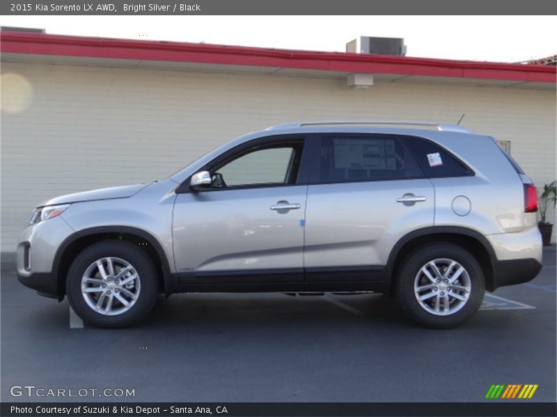 Bright Silver / Black 2015 Kia Sorento LX AWD