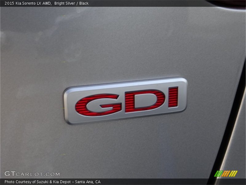 Bright Silver / Black 2015 Kia Sorento LX AWD