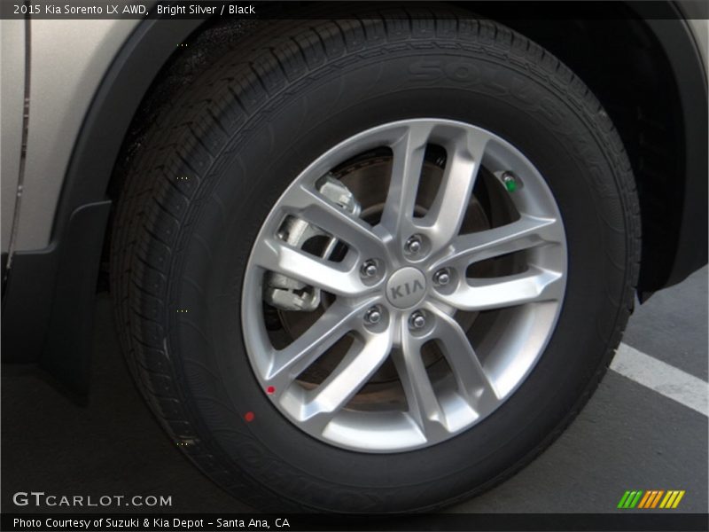 Bright Silver / Black 2015 Kia Sorento LX AWD