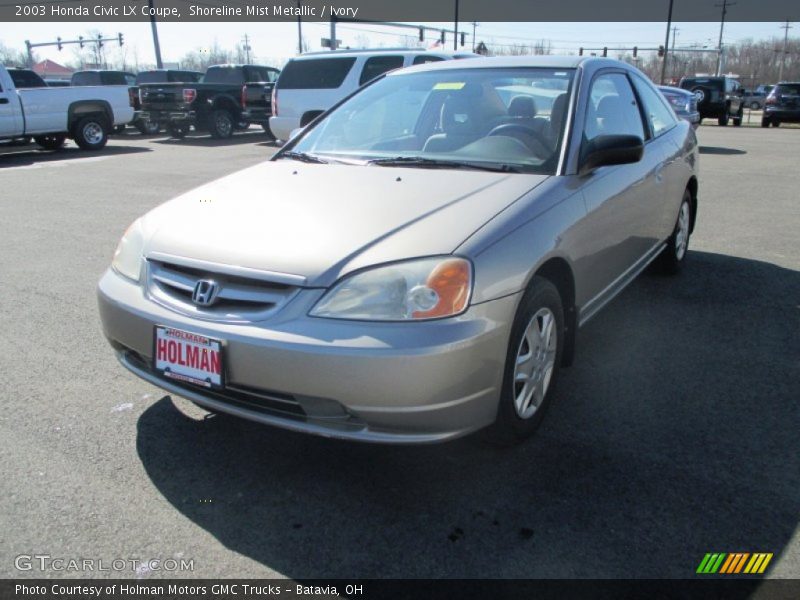 Shoreline Mist Metallic / Ivory 2003 Honda Civic LX Coupe