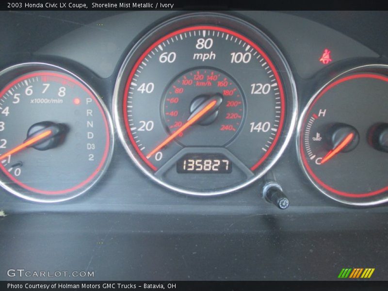 Shoreline Mist Metallic / Ivory 2003 Honda Civic LX Coupe
