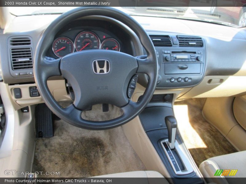 Shoreline Mist Metallic / Ivory 2003 Honda Civic LX Coupe