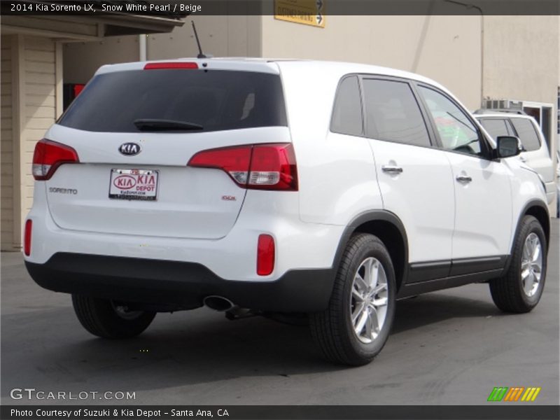 Snow White Pearl / Beige 2014 Kia Sorento LX