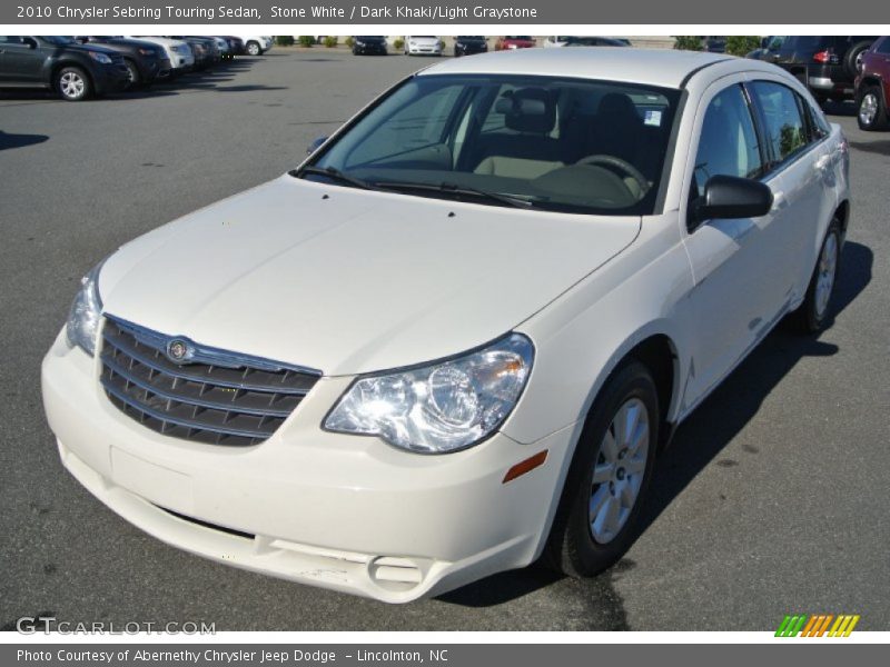 Stone White / Dark Khaki/Light Graystone 2010 Chrysler Sebring Touring Sedan