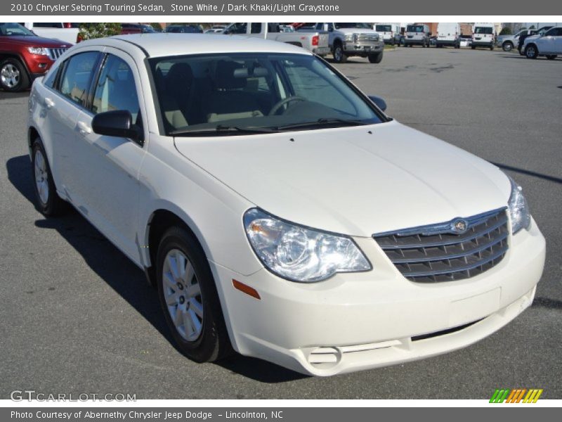 Stone White / Dark Khaki/Light Graystone 2010 Chrysler Sebring Touring Sedan