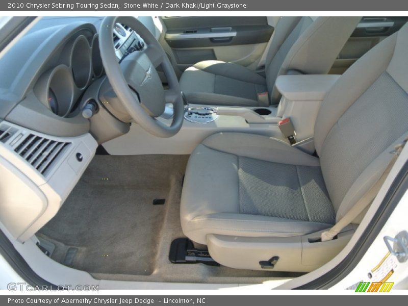 Stone White / Dark Khaki/Light Graystone 2010 Chrysler Sebring Touring Sedan