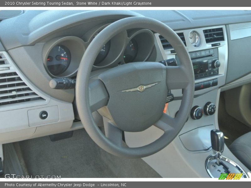Stone White / Dark Khaki/Light Graystone 2010 Chrysler Sebring Touring Sedan