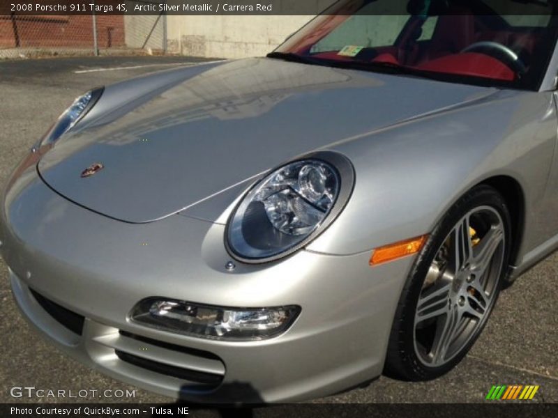 Arctic Silver Metallic / Carrera Red 2008 Porsche 911 Targa 4S