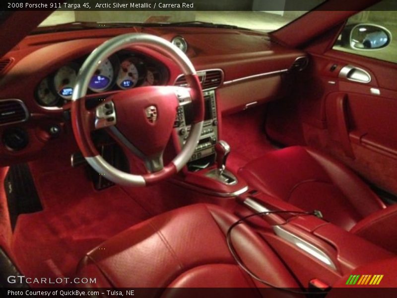 Arctic Silver Metallic / Carrera Red 2008 Porsche 911 Targa 4S