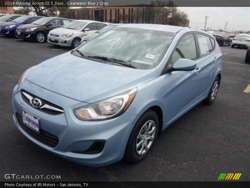 Clearwater Blue / Gray 2014 Hyundai Accent GS 5 Door