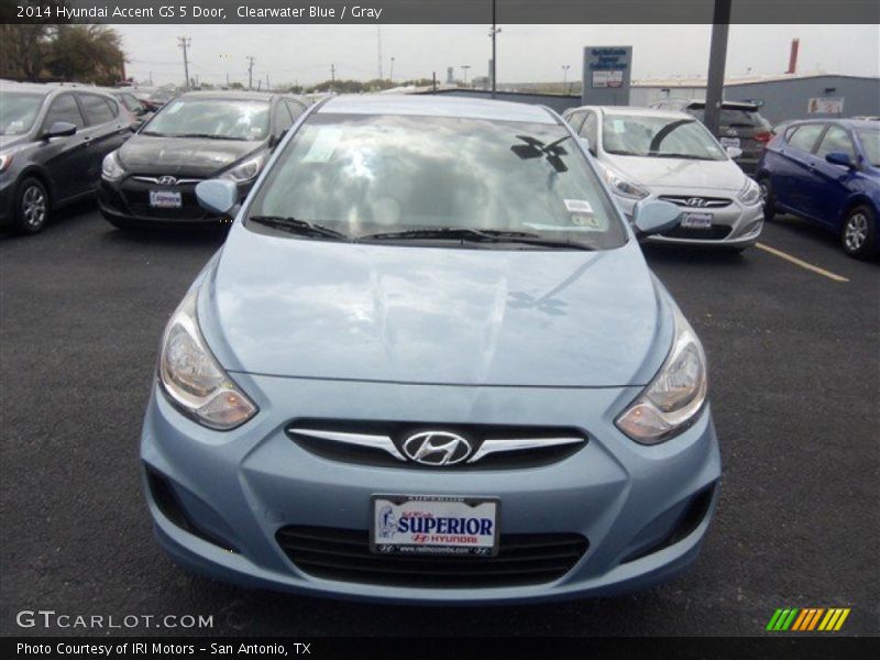 Clearwater Blue / Gray 2014 Hyundai Accent GS 5 Door