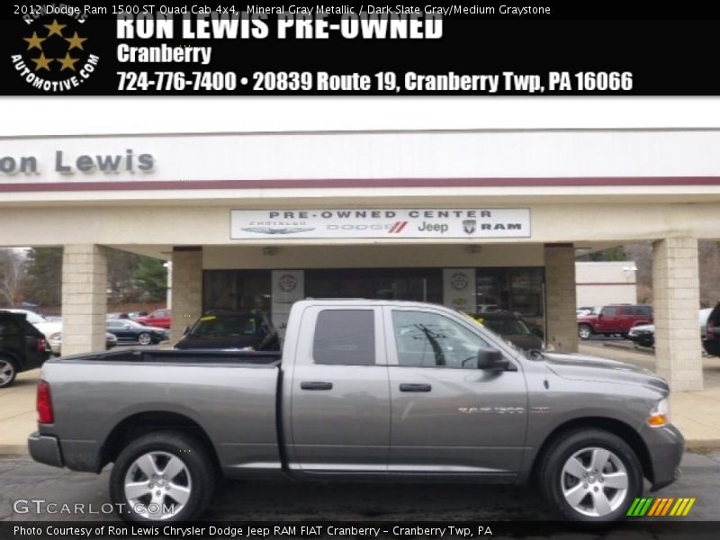 Mineral Gray Metallic / Dark Slate Gray/Medium Graystone 2012 Dodge Ram 1500 ST Quad Cab 4x4