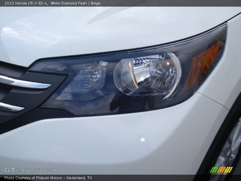 White Diamond Pearl / Beige 2013 Honda CR-V EX-L