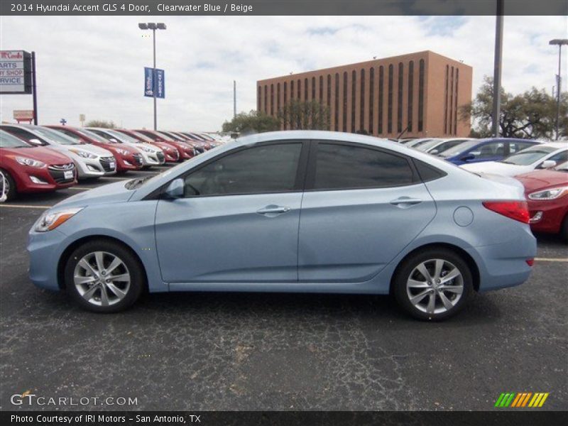 Clearwater Blue / Beige 2014 Hyundai Accent GLS 4 Door