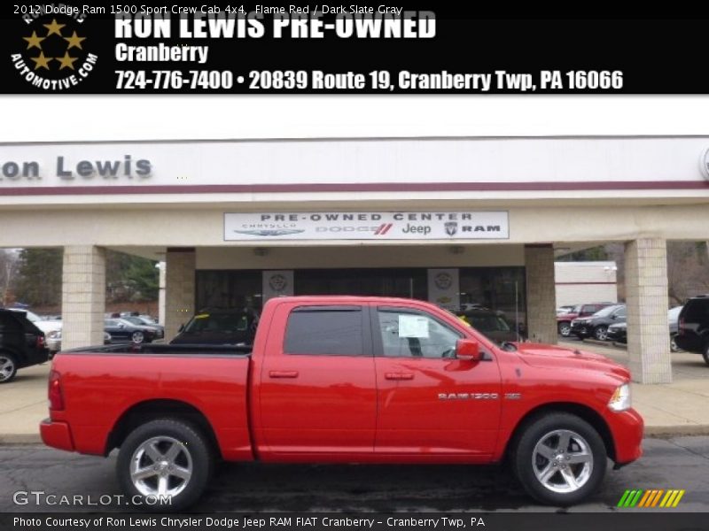 Flame Red / Dark Slate Gray 2012 Dodge Ram 1500 Sport Crew Cab 4x4