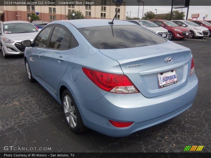 Clearwater Blue / Beige 2014 Hyundai Accent GLS 4 Door