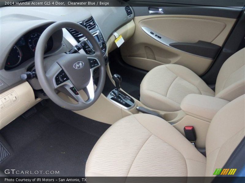 Clearwater Blue / Beige 2014 Hyundai Accent GLS 4 Door