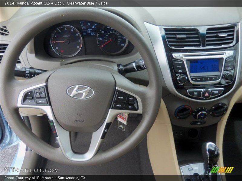 Clearwater Blue / Beige 2014 Hyundai Accent GLS 4 Door