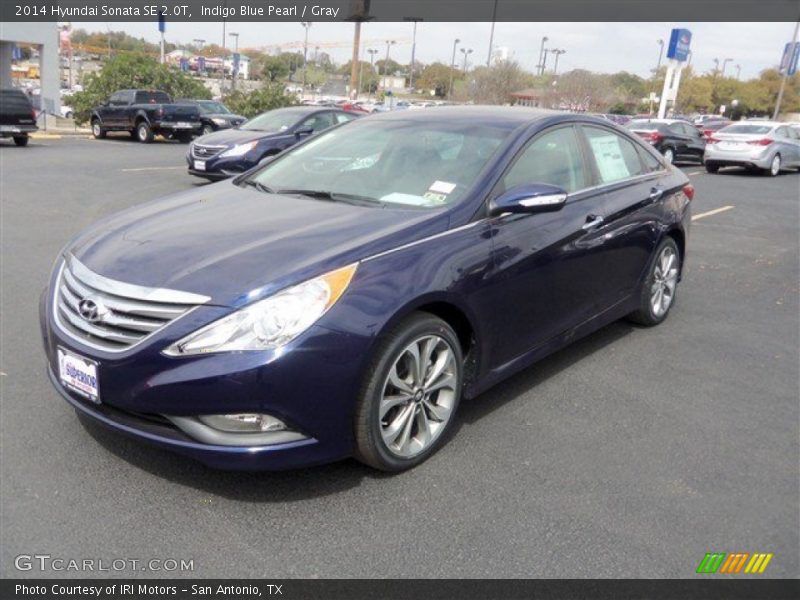 Indigo Blue Pearl / Gray 2014 Hyundai Sonata SE 2.0T