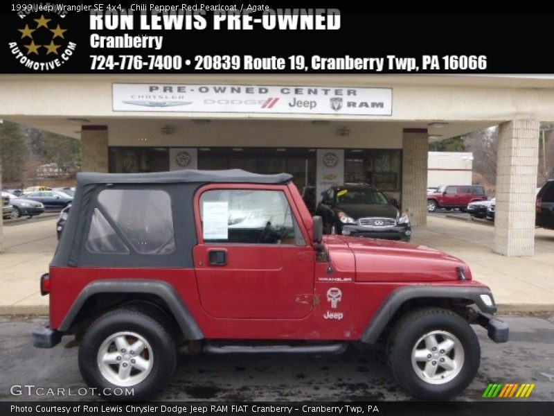 Chili Pepper Red Pearlcoat / Agate 1999 Jeep Wrangler SE 4x4