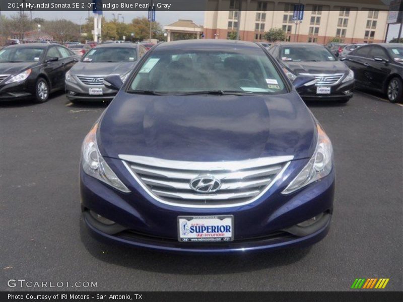 Indigo Blue Pearl / Gray 2014 Hyundai Sonata SE 2.0T