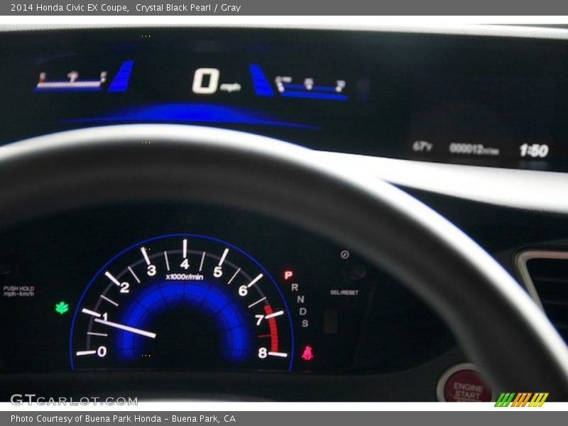 Crystal Black Pearl / Gray 2014 Honda Civic EX Coupe
