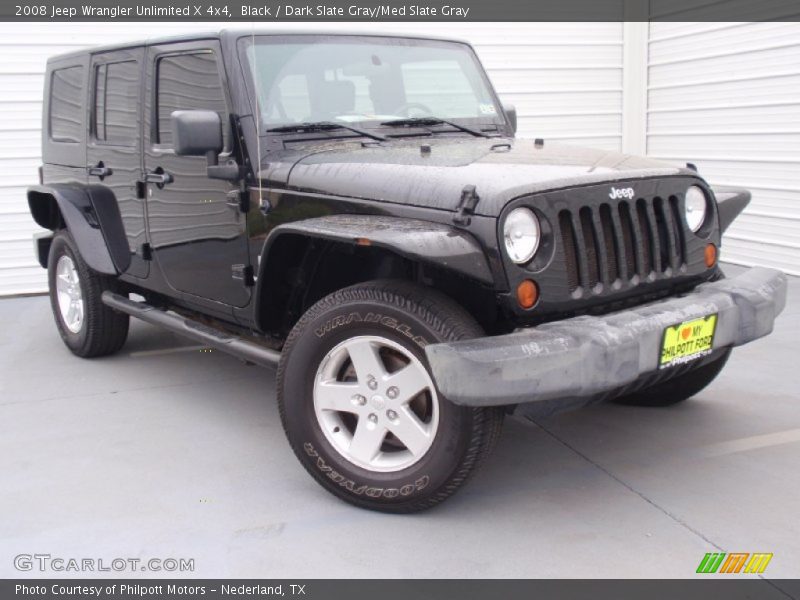 Black / Dark Slate Gray/Med Slate Gray 2008 Jeep Wrangler Unlimited X 4x4