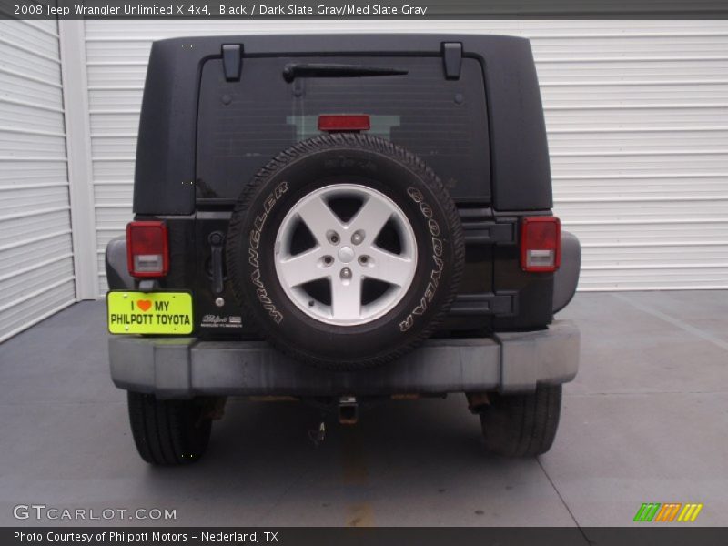 Black / Dark Slate Gray/Med Slate Gray 2008 Jeep Wrangler Unlimited X 4x4