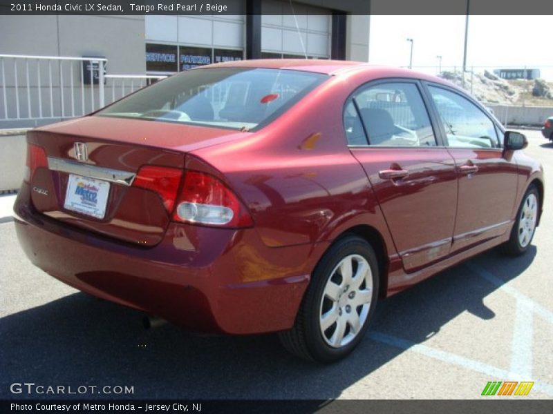 Tango Red Pearl / Beige 2011 Honda Civic LX Sedan