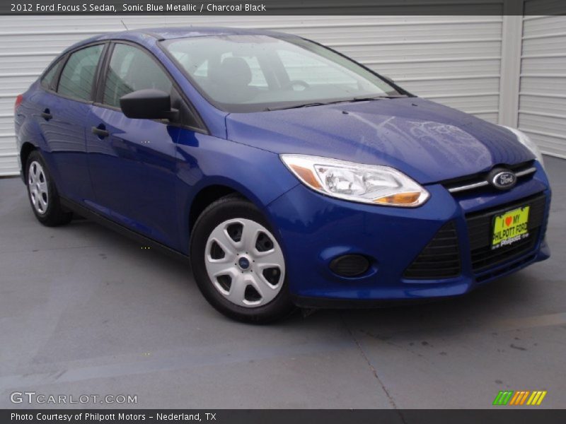 Sonic Blue Metallic / Charcoal Black 2012 Ford Focus S Sedan
