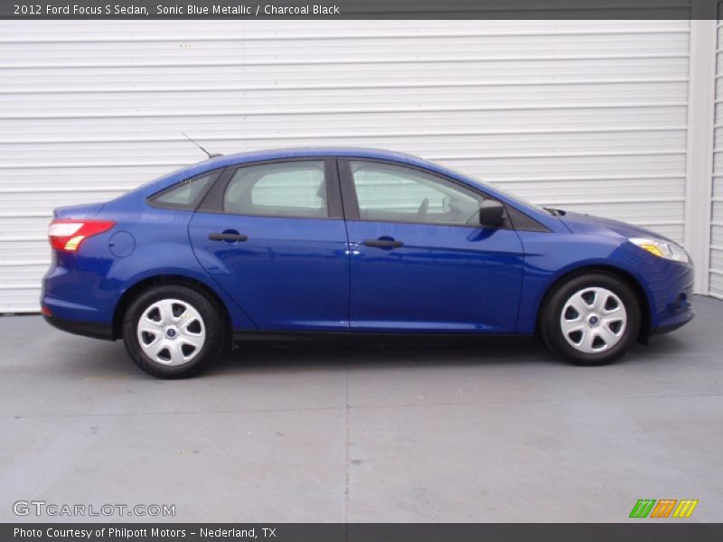 Sonic Blue Metallic / Charcoal Black 2012 Ford Focus S Sedan