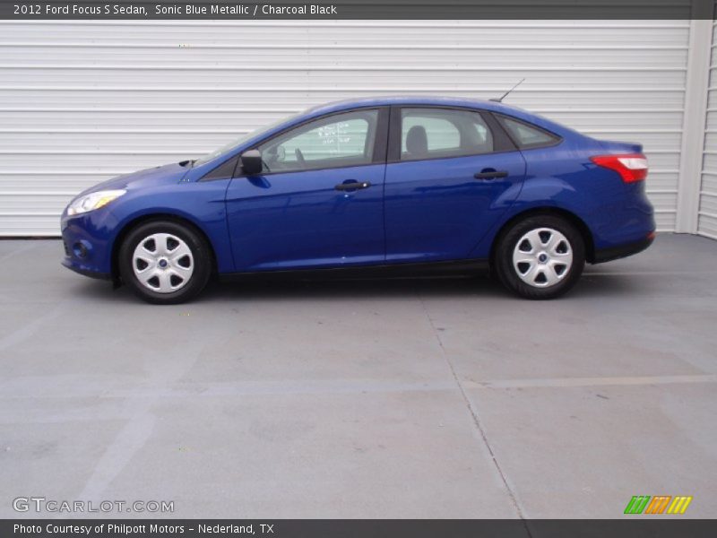 Sonic Blue Metallic / Charcoal Black 2012 Ford Focus S Sedan